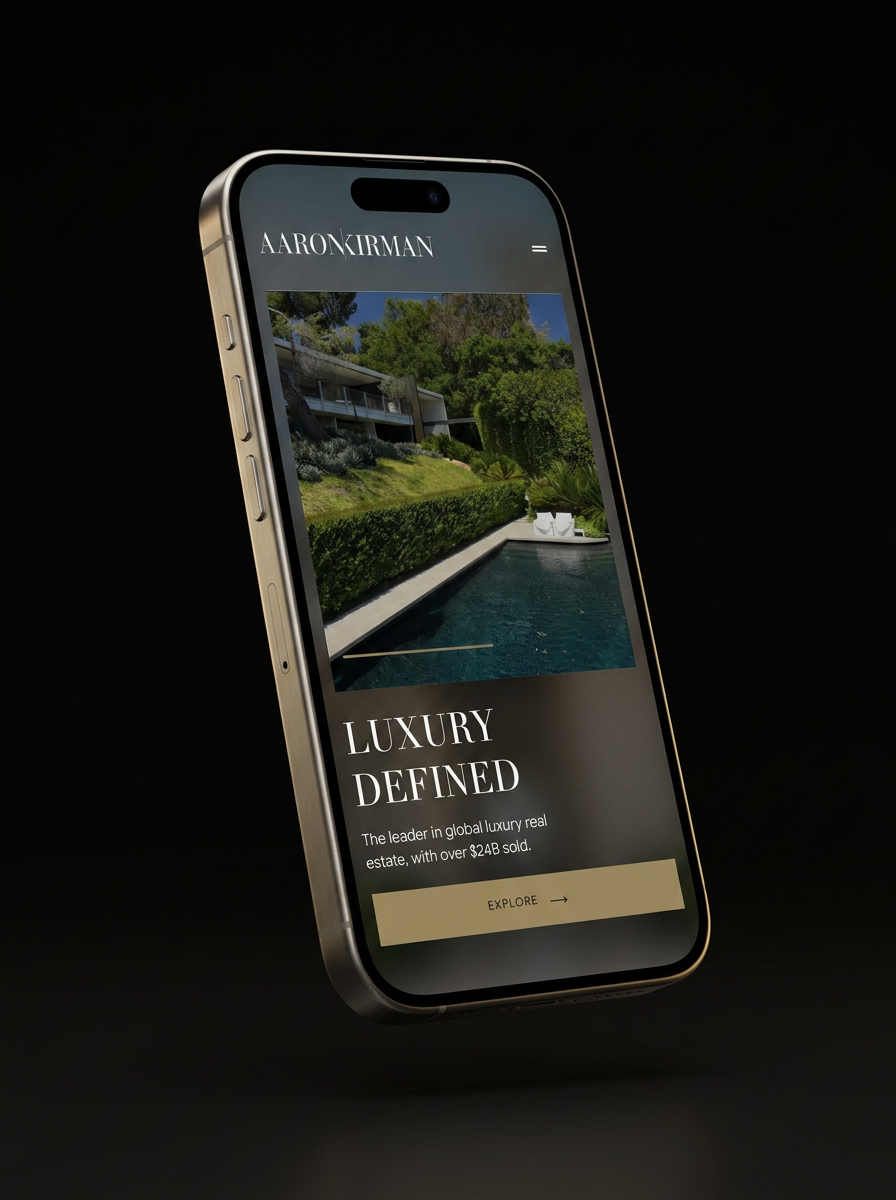 Aaron Kirman Real Estate mobile website mockup