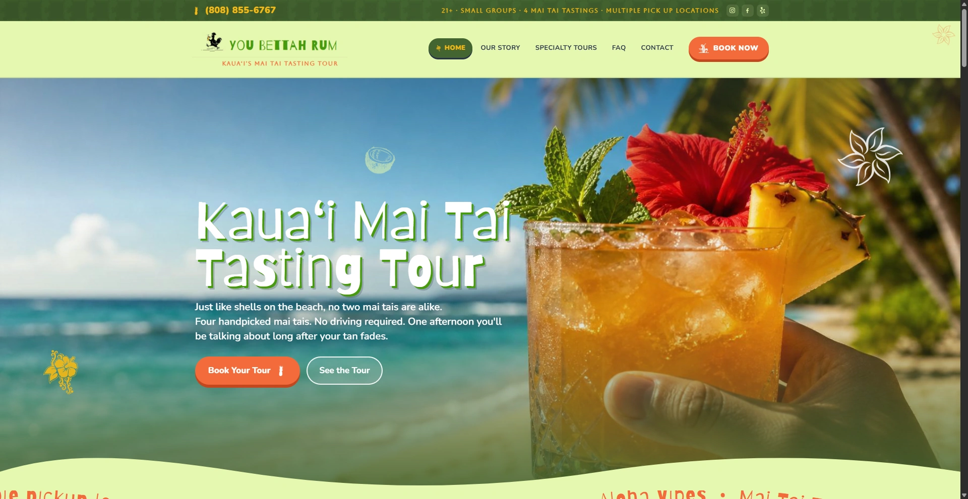 You Bettah Rum desktop website