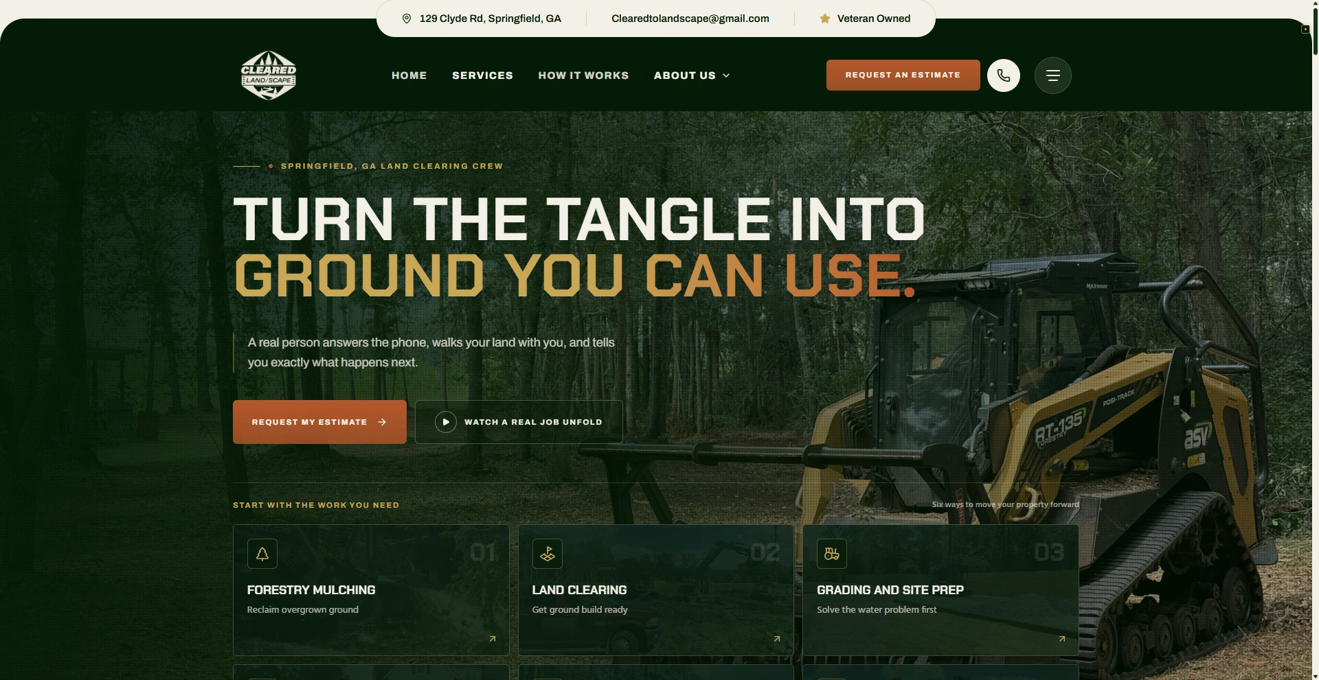 Cleared Landscape desktop website